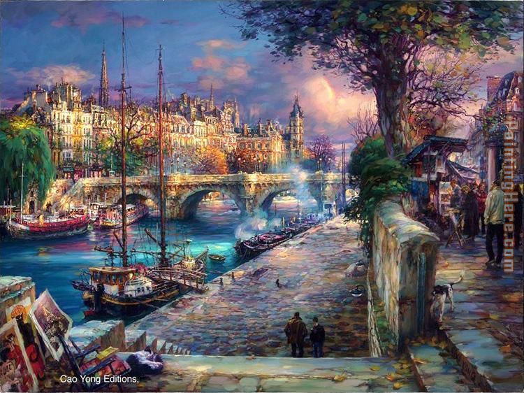 Bank of La Seine painting - Cao Yong Bank of La Seine art painting
